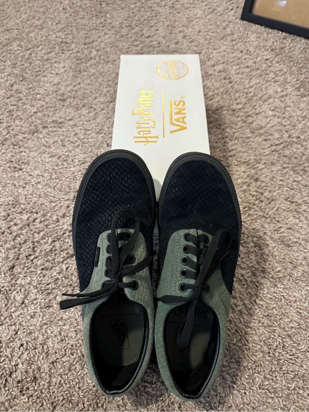 Harry Potter Slytherin Vans Black and Olive